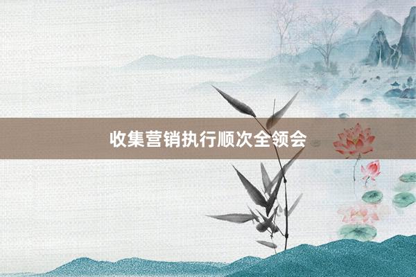 收集营销执行顺次全领会