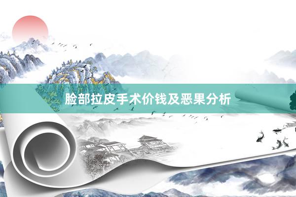 脸部拉皮手术价钱及恶果分析