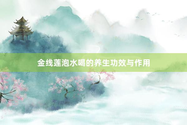 金线莲泡水喝的养生功效与作用